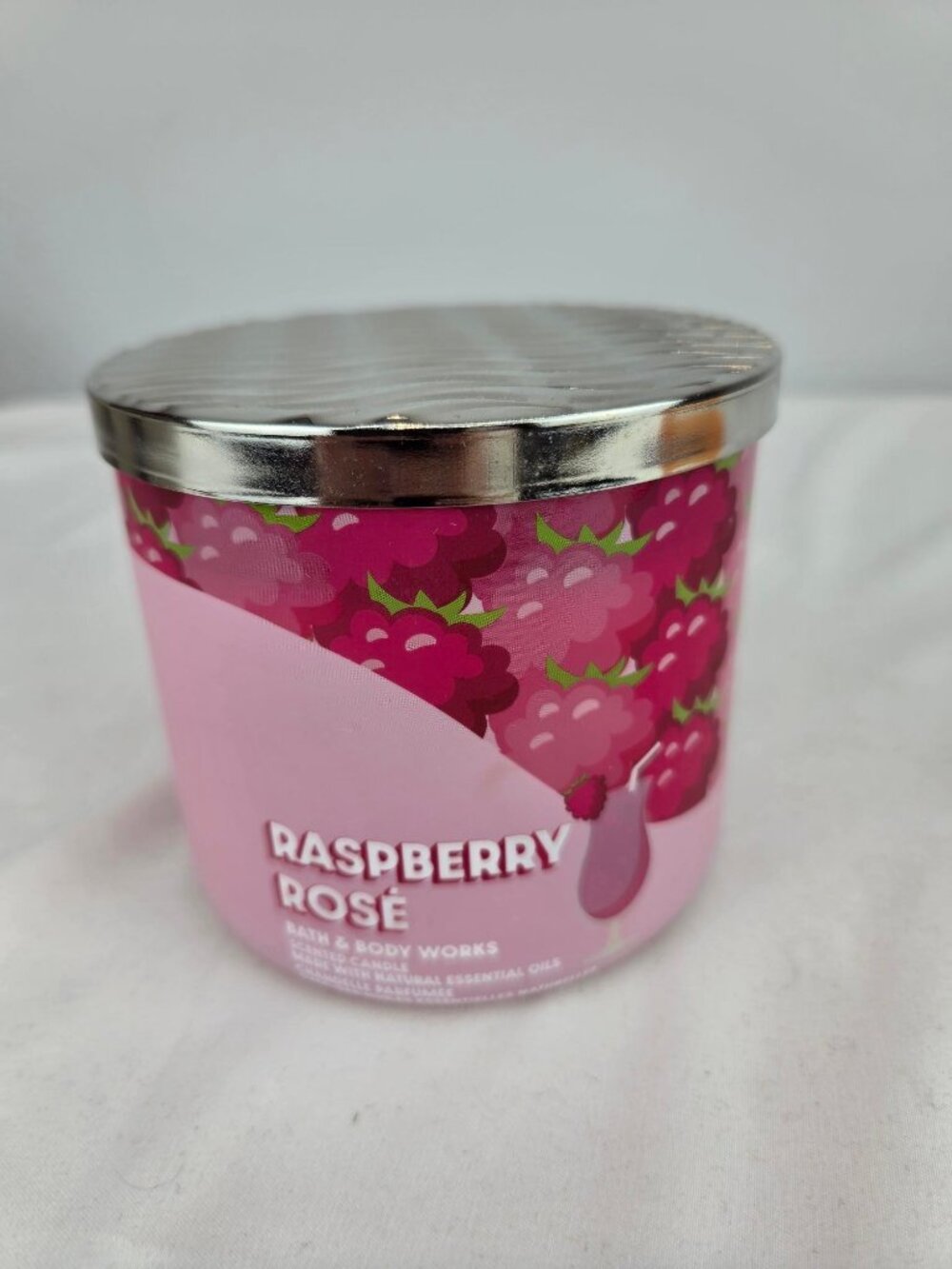 Bath & Body Works Raspberry Rose 3-Wick Candle 14.5 oz NEW